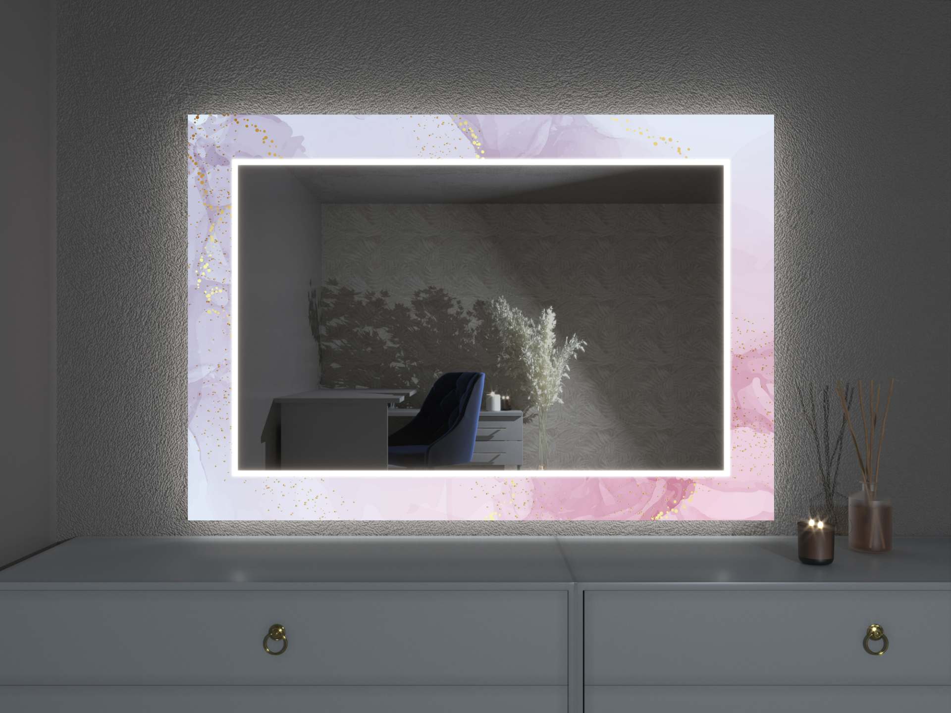 LED spiegel met decor D8