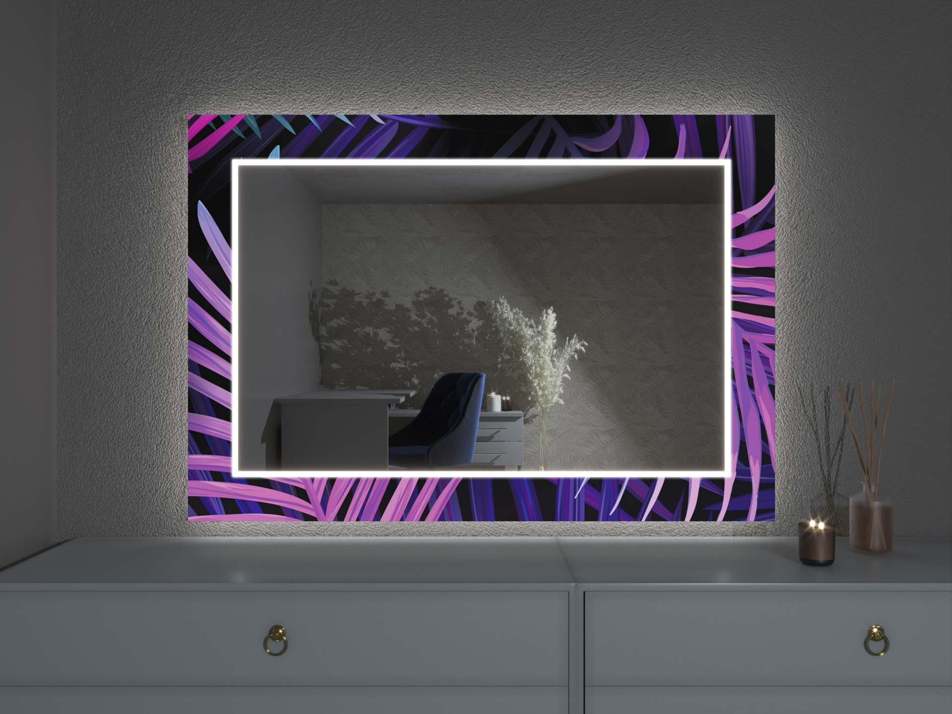 LED spiegel met decor D18