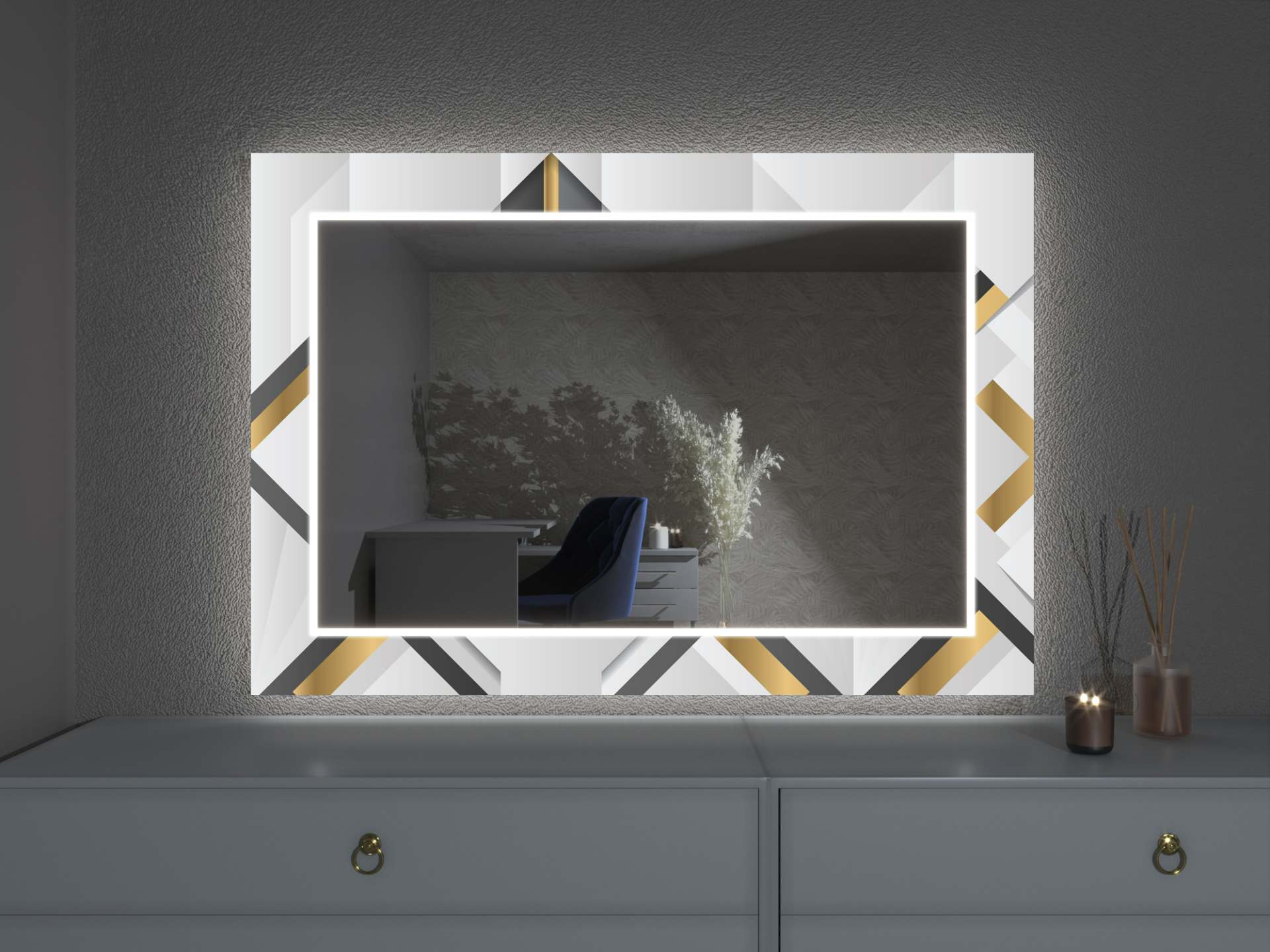 LED spiegel met decor D20